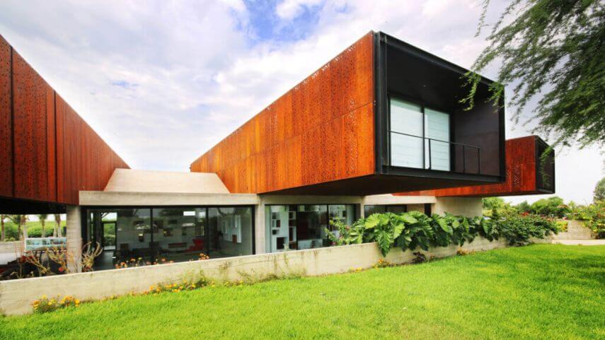 Perforeeritud Corten-teras fassaadiviimistluses